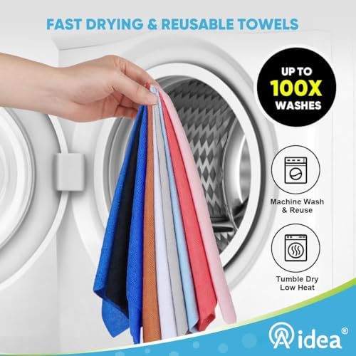 AIDEA White Microfiber Cleaning Cloth Roll-55 Sheets, Paper Towels 11×9" - Image 6