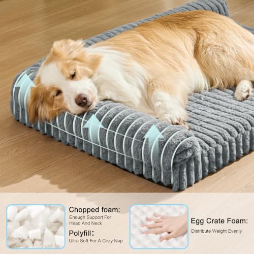 Orthopedic Medium Dog Bed Furry Pet Bed, Washable Cover 30''X20'' - Image 4