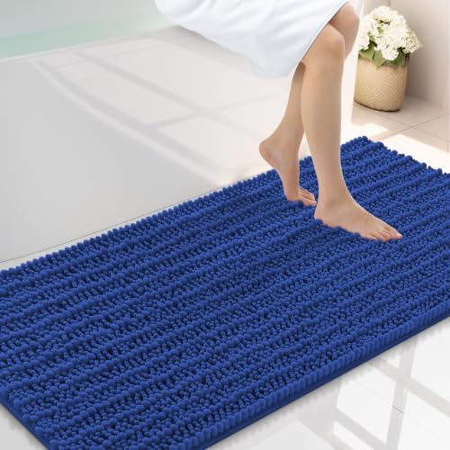 Smiry Bathroom Rugs 47X24, Extra Soft Rubber Backing Chenille Bath Mats by Smiry