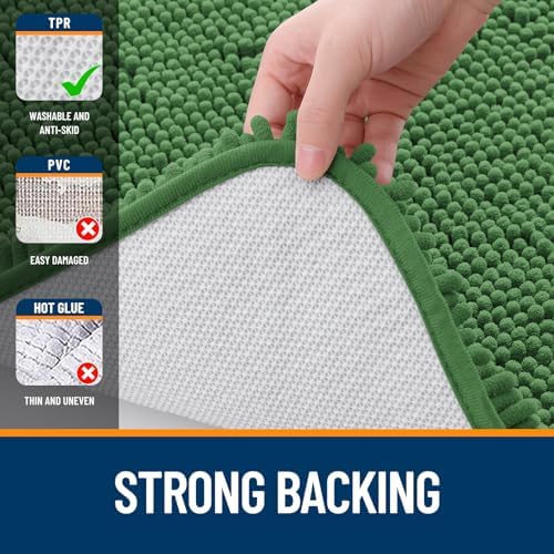 OLANLY Toilet Rugs U-Shaped 20x20, Soft Absorbent Chenille Contour Rugs - Image 6
