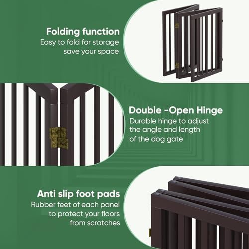 Dog Gates for Doorways, Foldable Dog Gate Indoor, Freestanding Pet Gates for - Image 4