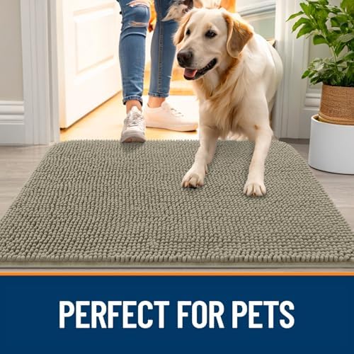 OLANLY Dog Door Mat for Muddy Paws 59x24, Super Absorbent Chenille Mud Mat - Image 6