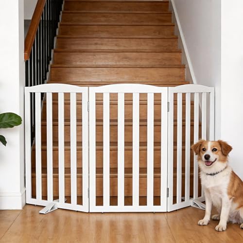 Freestanding Dog Gate Indoor, Doggie Gate Foldable Dog Gates - Image 2