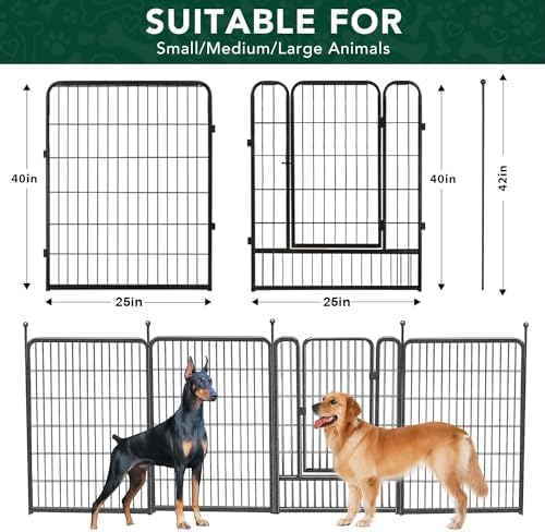 VISCOO Dog Playpen Outdoor, 16 Panels 40" High Metal Dog Fence - Image 6