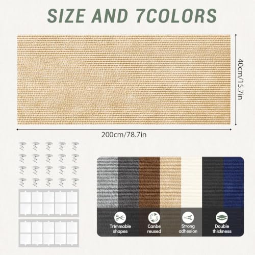 78.7x15.8In Cat Scratch Mat for Couch, Anti Scratch Furniture Protector - Image 3