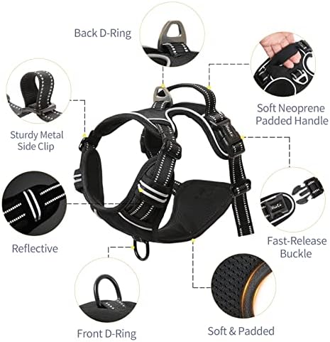 HEELE Dog Harness, No Pull Adjustable Padded Reflective Harness - Image 2
