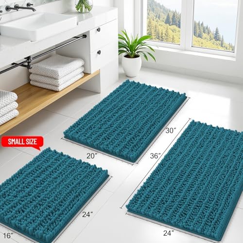 Smiry Bathroom Rugs 44X24, Extra Soft Rubber Backing Chenille Bath Mats - Image 2