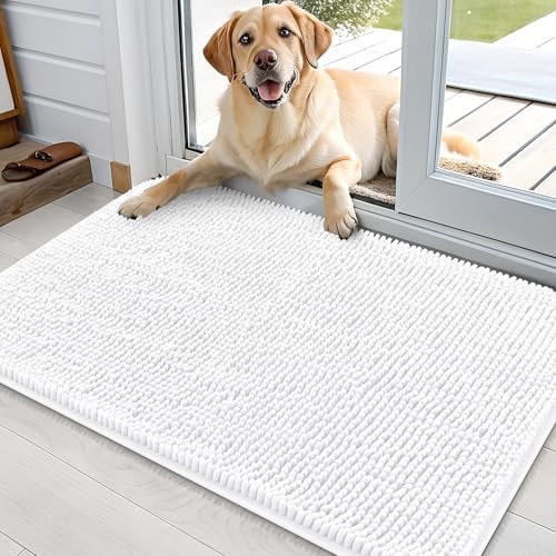 OLANLY Dog Door Mat for Muddy Paws 36x24, Super Absorbent Chenille Mud Mat by OLANLY