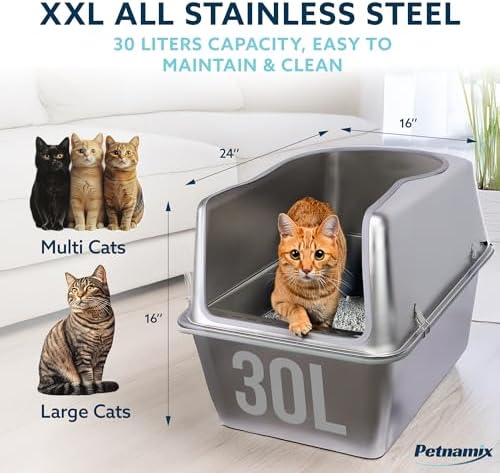 2 Pack XXXL Stainless Steel Litter Box - Image 3