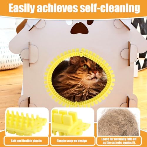 Cat Self Groomer Arch for Cardboard Boxes, DIY Tunnel Self-Grooming Brush Hole - Image 4