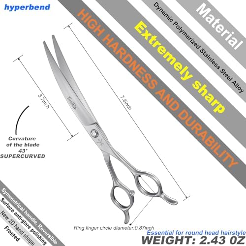 High-end Professional Dog Grooming Curved Scissors Pet Curved Shears 7.5 Inches - Image 2