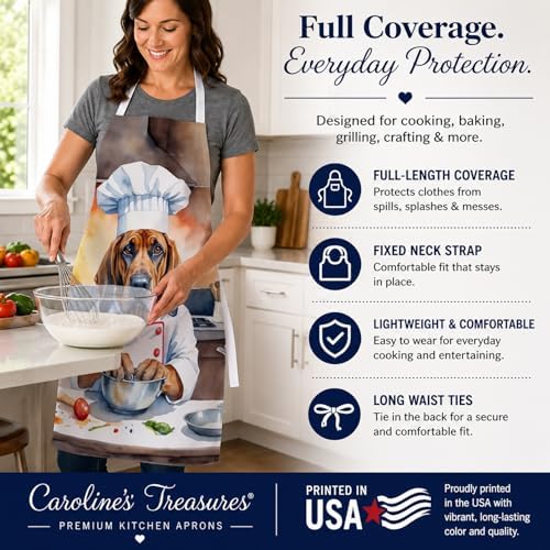 Caroline's Treasures Bloodhound The Chef Apron Cooking Kitchen Server Baking - Image 4