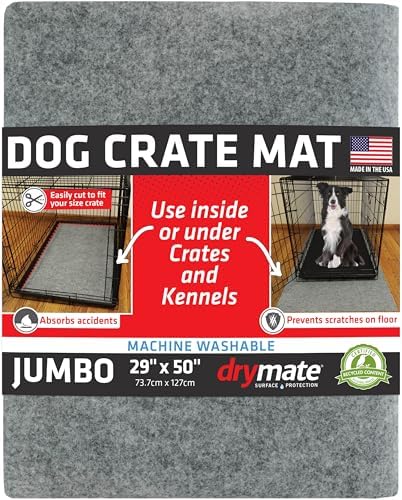 Drymate Dog Crate Mat Liner, Absorbs Urine, Waterproof, Washable Puppy Pee Pad by Drymate