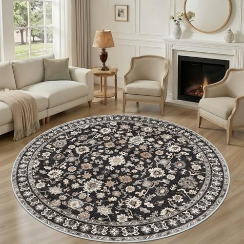 Round Area Rugs Washable Small Round Rug 3ft Circle Entryway Rugs Door Mat - Image 5