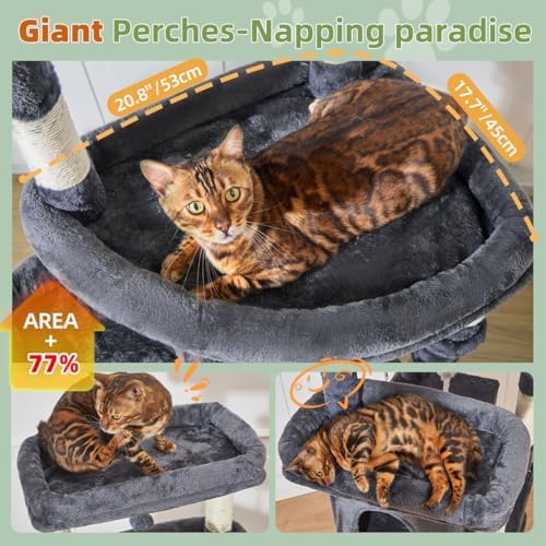 Taoqimiao Heavy-Duty Cat Tree, 71 in Cat Tower - Image 3
