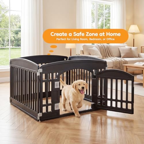 NEWBULIG 4 Panels 24 Inch Dog Playpen, Plastic Pet Play Pen Fence - Image 2