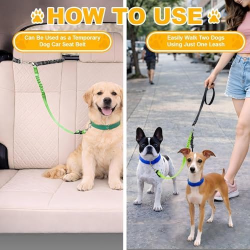 Double Dog Leash for Two Dogs, Professional No Tangle 360° Swivel Coupler - Image 5