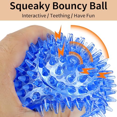 6 Pack Squeaky Spiky Dog Balls, Puppy Chew Toys - Image 4