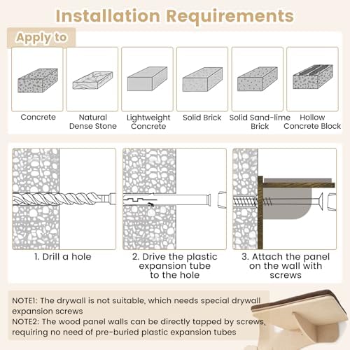Tangkula Cat Wall Shelves, 4-Layer Wall-Mounted Cat Tree - Image 7