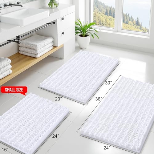 Smiry Bathroom Rugs 44X24, Extra Soft Rubber Backing Chenille Bath Mats - Image 2