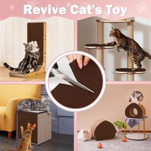 ENONCI 23.6x15.8 Cat Scratcher Mat, Self-Adhesive Cat Scratch Furniture - Image 4
