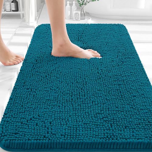 OLANLY Small Bathroom Rugs 30x18, Extra Soft Absorbent Chenille Bath Rugs by OLANLY