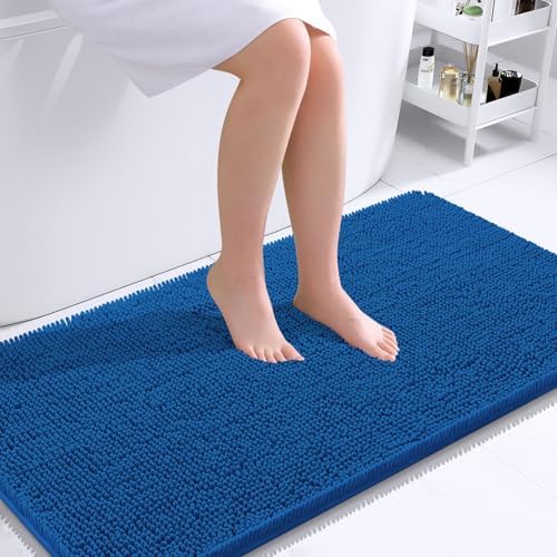OLANLY Bathroom Runner Rugs 44x24, Soft Absorbent Chenille Bath Rugs, Rubber - Image 2