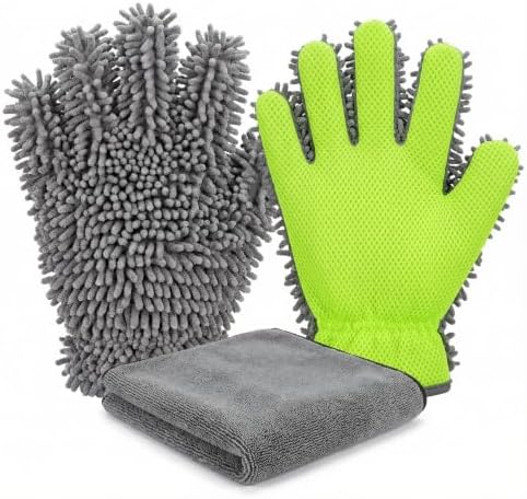 Dog Washing Gloves, 2 Chenille Mitts by SHSEEN