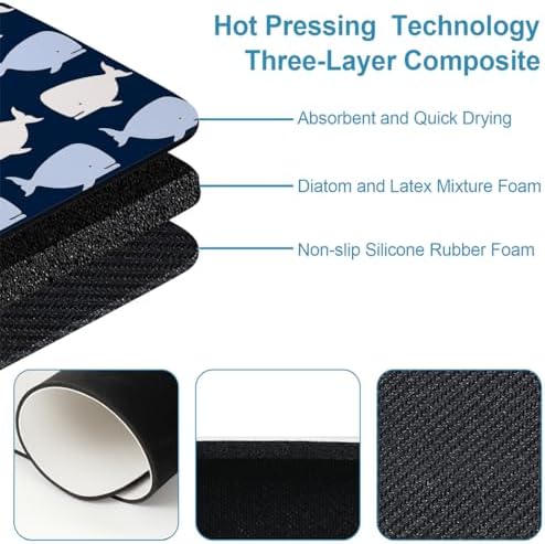 YISUMEI Ocean Whale Bathroom Mat, Non-Slip Super Absorption Bath Carpet - Image 5