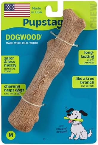 Pupstages Dogwood Stick Dog Chew Toy, Made in USA by Pupstages