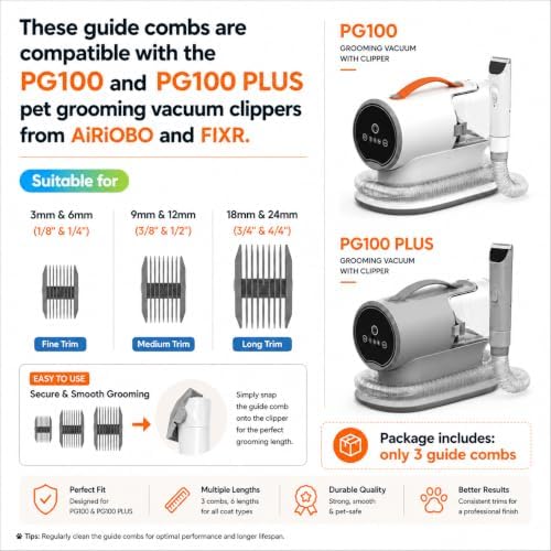 PG100/PG100 Plus Guide Combs for Pet Grooming Vacuum - Image 2