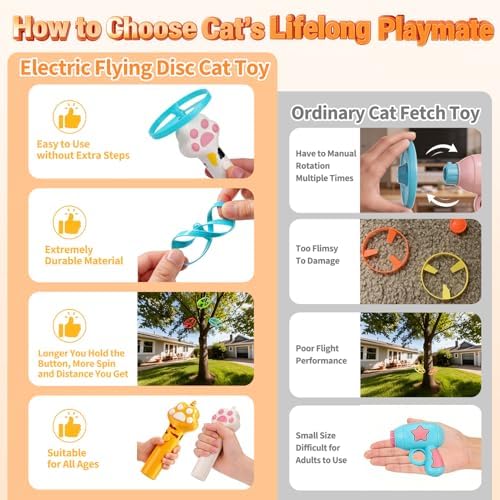 BABORUI Cat Toy Disc Launcher, Rechargeable Interactive Cat Fetch Toy Launcher - Image 2