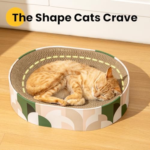 Conlun Oval Cat Scratcher Bed | Scratching Bowl Lounge - Image 5
