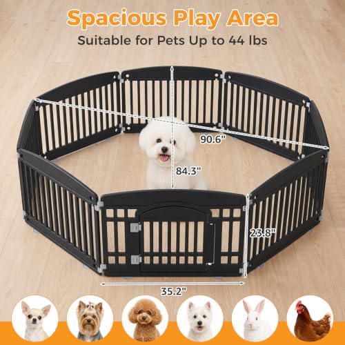 NEWBULIG 8 Panels 24 Inch Dog Playpen, Plastic Pet Play Pen Fence - Image 5
