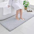 Disolla Silver Grey Bathroom Rugs 24x48, Non-Slip Plush Thick Bath Mat by Disolla