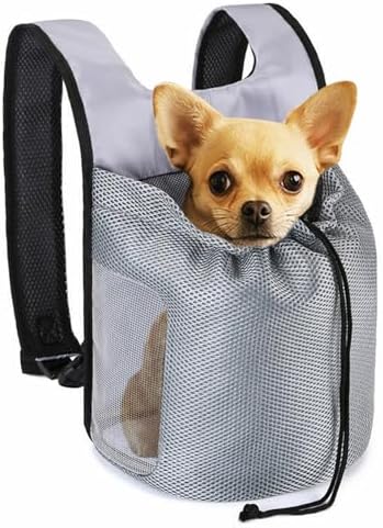 Dog Front Carrier Backpack, Ventilated Mesh Puppy Back Pack by NALIYOUHU