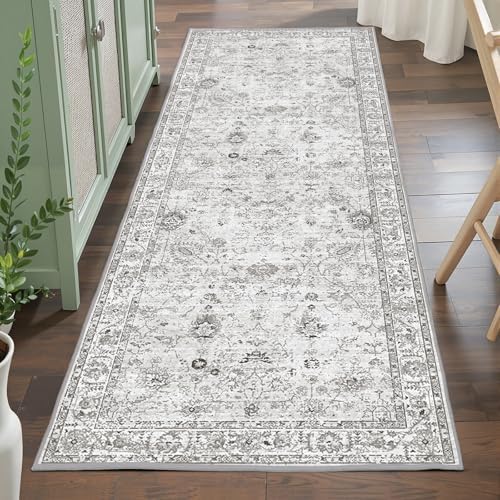 Grey Floral Hallway Runner Rug 2x6 - Image 6