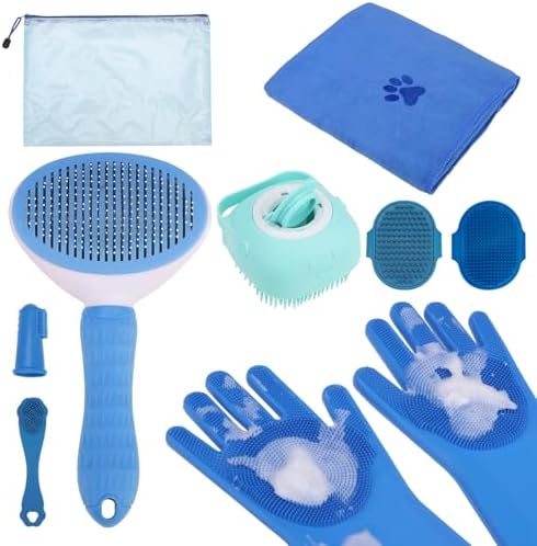 PAWCHIE Bath Grooming Kit for Pets, Washing Gloves, Bath Brush and Adjustable by PAWCHIE