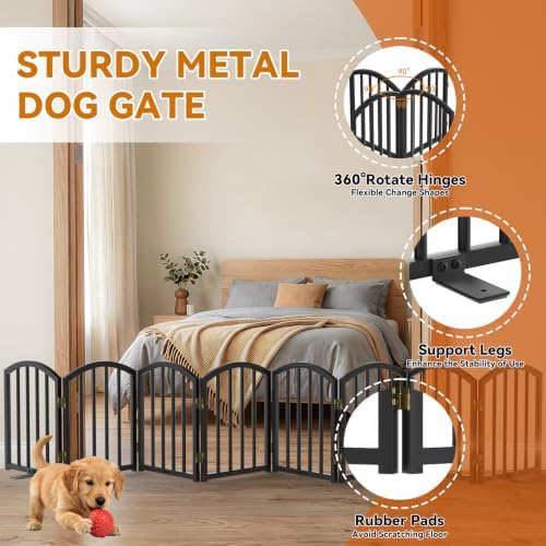 SNUOWU 16 Inch Full Metal Freestanding Short Dog Gate - Image 5