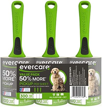 Evercare Pet Hair Lint Rollers All Purpose Use 100 Easy-Tear Sheets Per Roll by Evercare