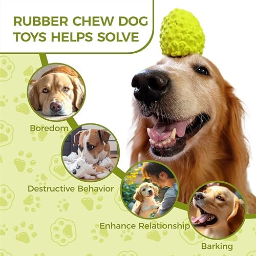 MewaJump Dog Chew Toys, Rubber Dog Toys Squeaky Toys - Image 6