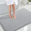 OLANLY Memory Foam Large Bathroom Rug 44x32, Absorbent Bath Mat, Light Grey by OLANLY