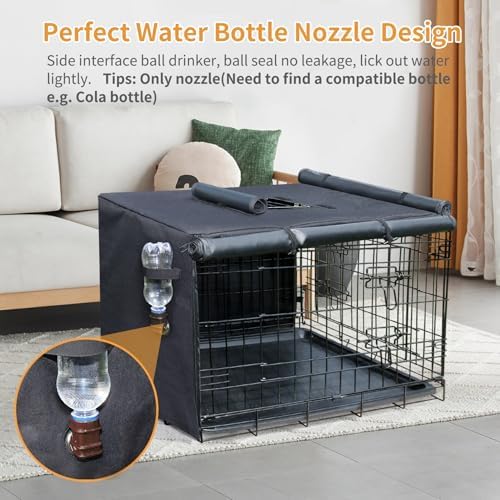 DONORO Dog Crate Cover 36 Inch Waterproof Pet Kennel Cover 600D Heavy Duty Dog - Image 2