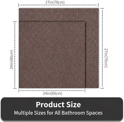 24 x 24 Inch Square Loofah Shower Mat Non Slip, Soft PVC Quick Drying Shower - Image 2