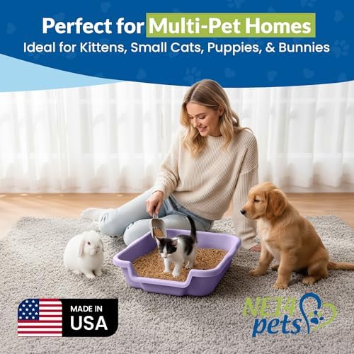 KittyGoHere Senior Cat Litter Box, Small Litter Pan, Small Lavender - Image 3