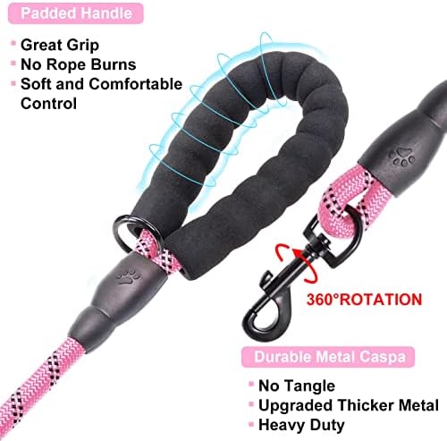 BEAUTYZOO Dog Leash for Large Dogs, 6FT Heavy Duty Rope Leash Bulk, 3 Pack - Image 3