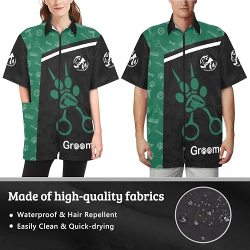Custom Pet Grooming Smock, Personalized Dog Groomer Jacket - Image 5