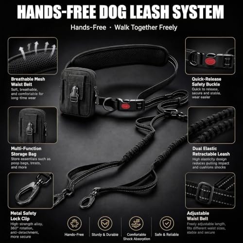 3-in-1 Hands Free Double Dog Leash - Image 4