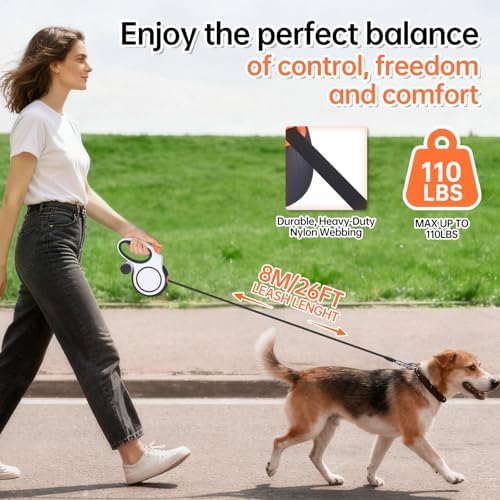 26Ft Heavy Duty Retractable Dog Leash - Image 2