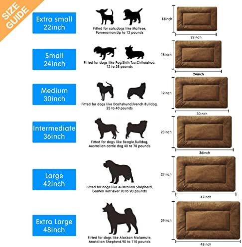Dog Crate Pad Washable Dog Bed for Crate Large Cozy Mat 42-Inch Brown - Image 2